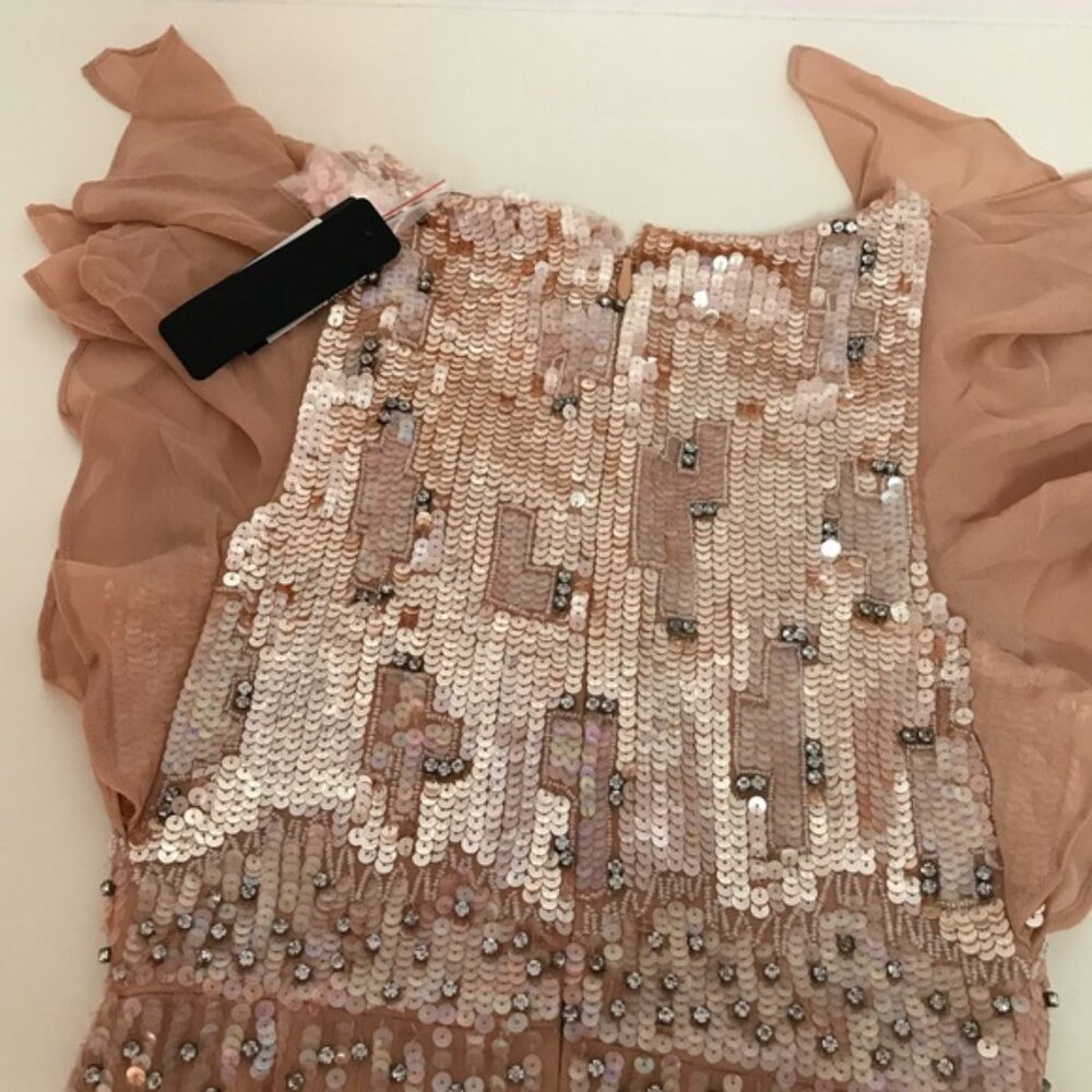 Bebe SEQUIN FLUTTER SLEEVE GOWN - Picture 7 of 8